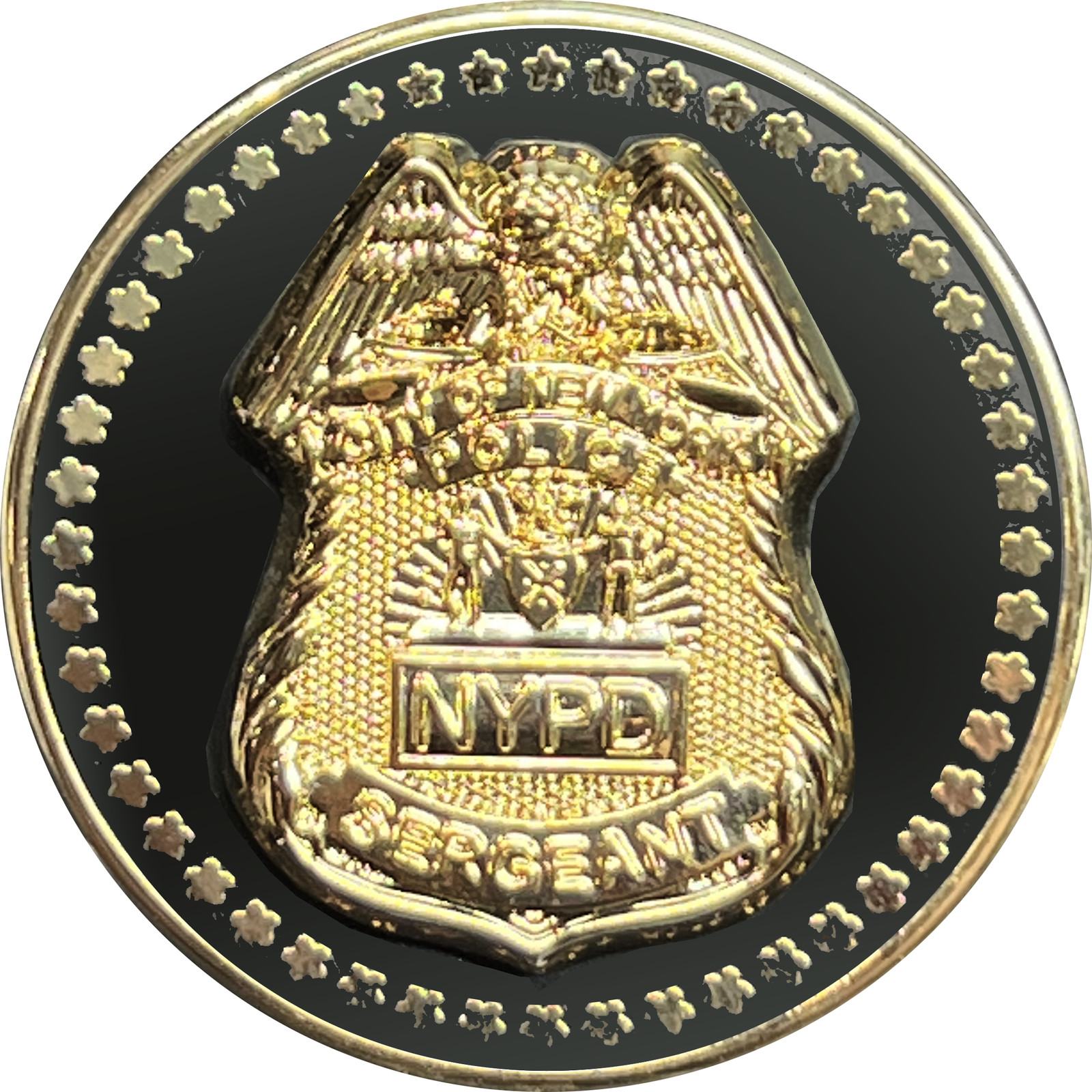 GL4-009 NYPD Sergeant Lapel Pin real 24KT Gold Plated New York City Police Sgt