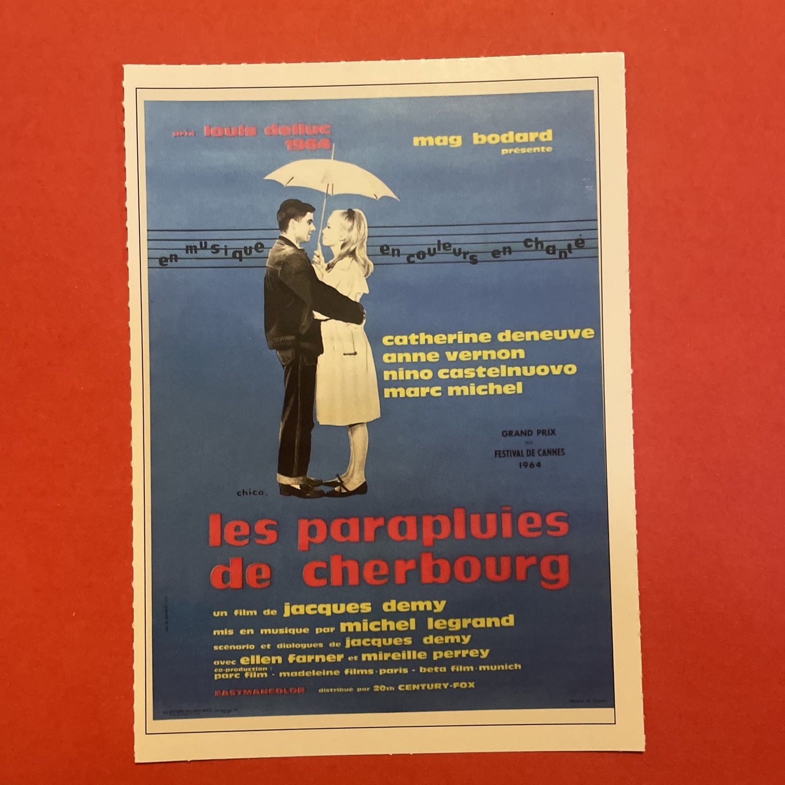 THE UMBRELLAS OF CHERBOURG 1964 POSTCARD FILM MINI POSTER CIACK