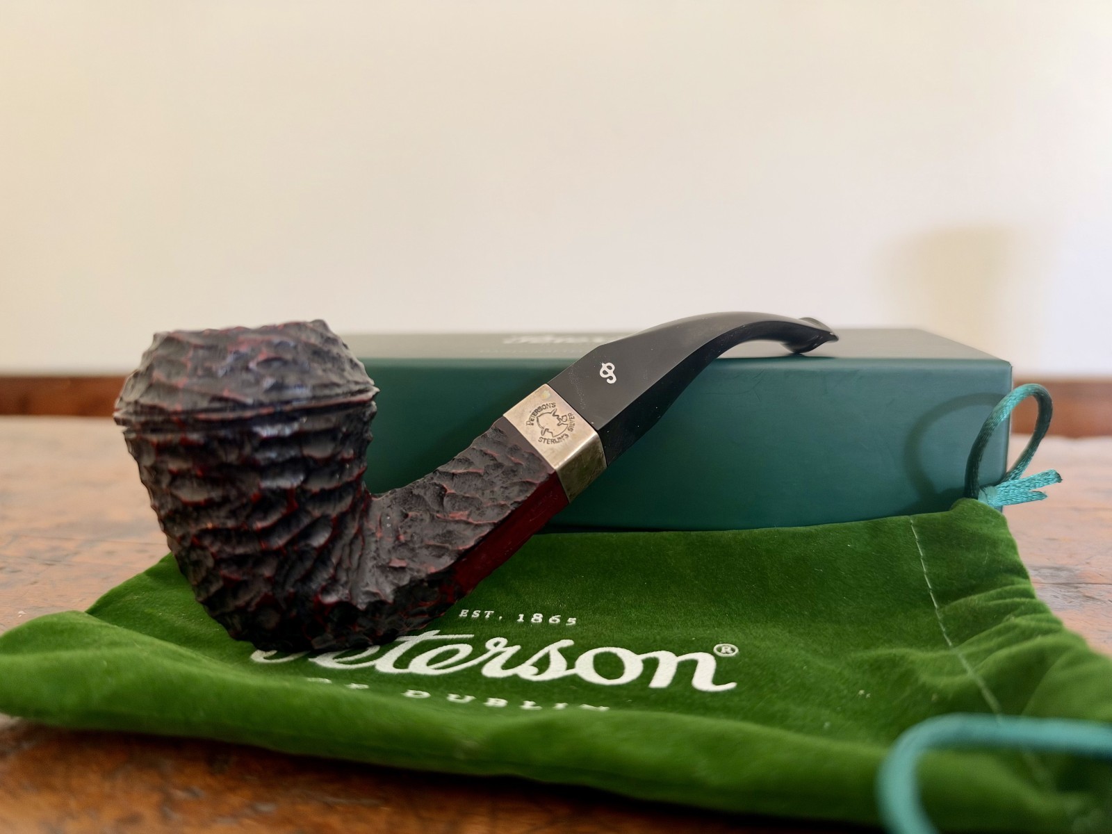 Peterson Ireland Estate Pipe SHERLOCK HOLMES HANSOM Sterling Silver Band W/Box