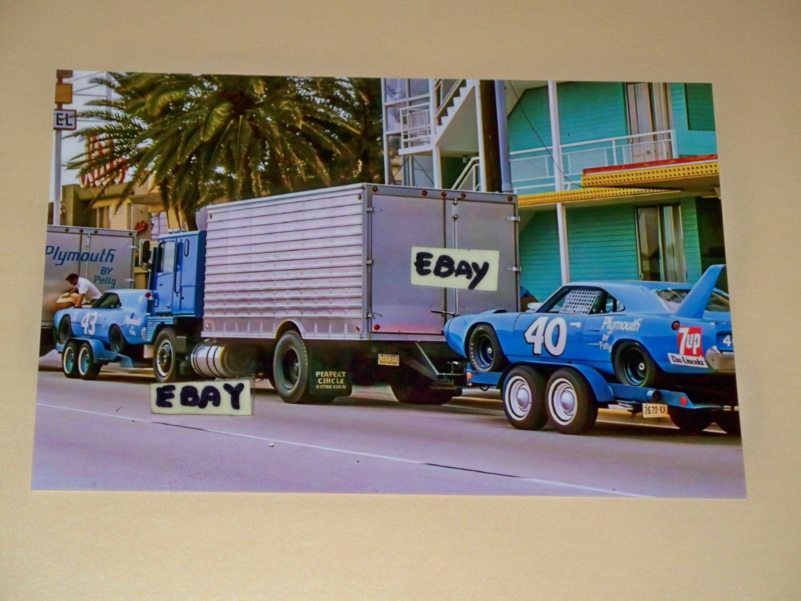 4X6 Photo Richard Petty Plymouth Superbird s For 1970 Daytona 500 or July 4th ?