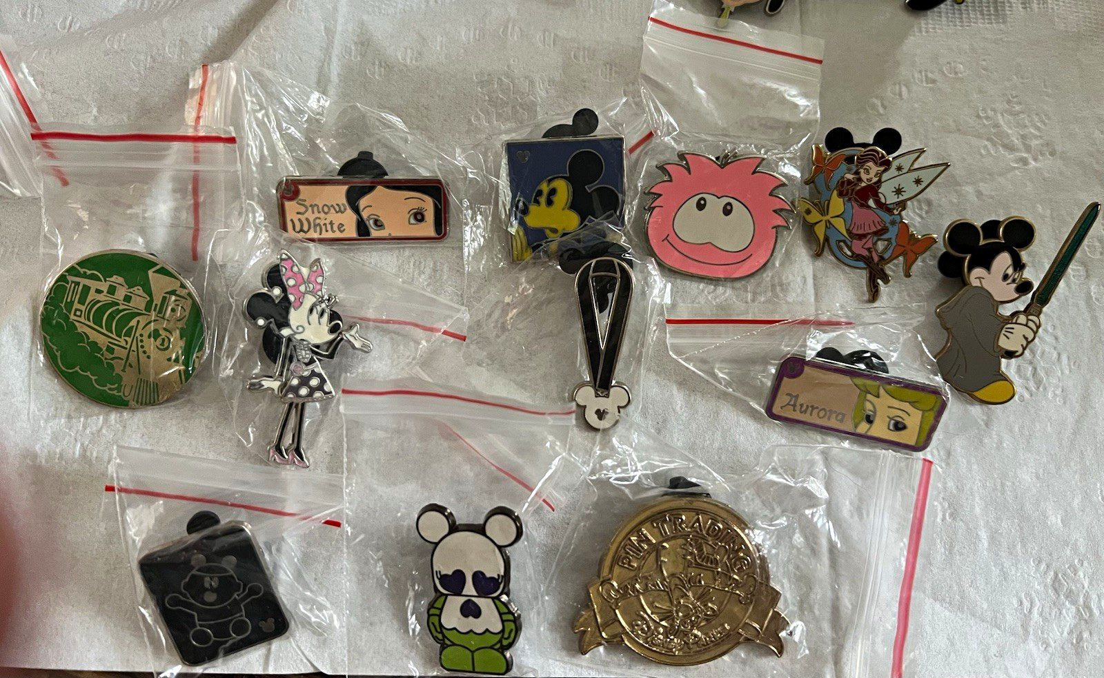 Disney Assorted Princess Trading Pin Set Lot w/ Mickey Mouse, Snow White