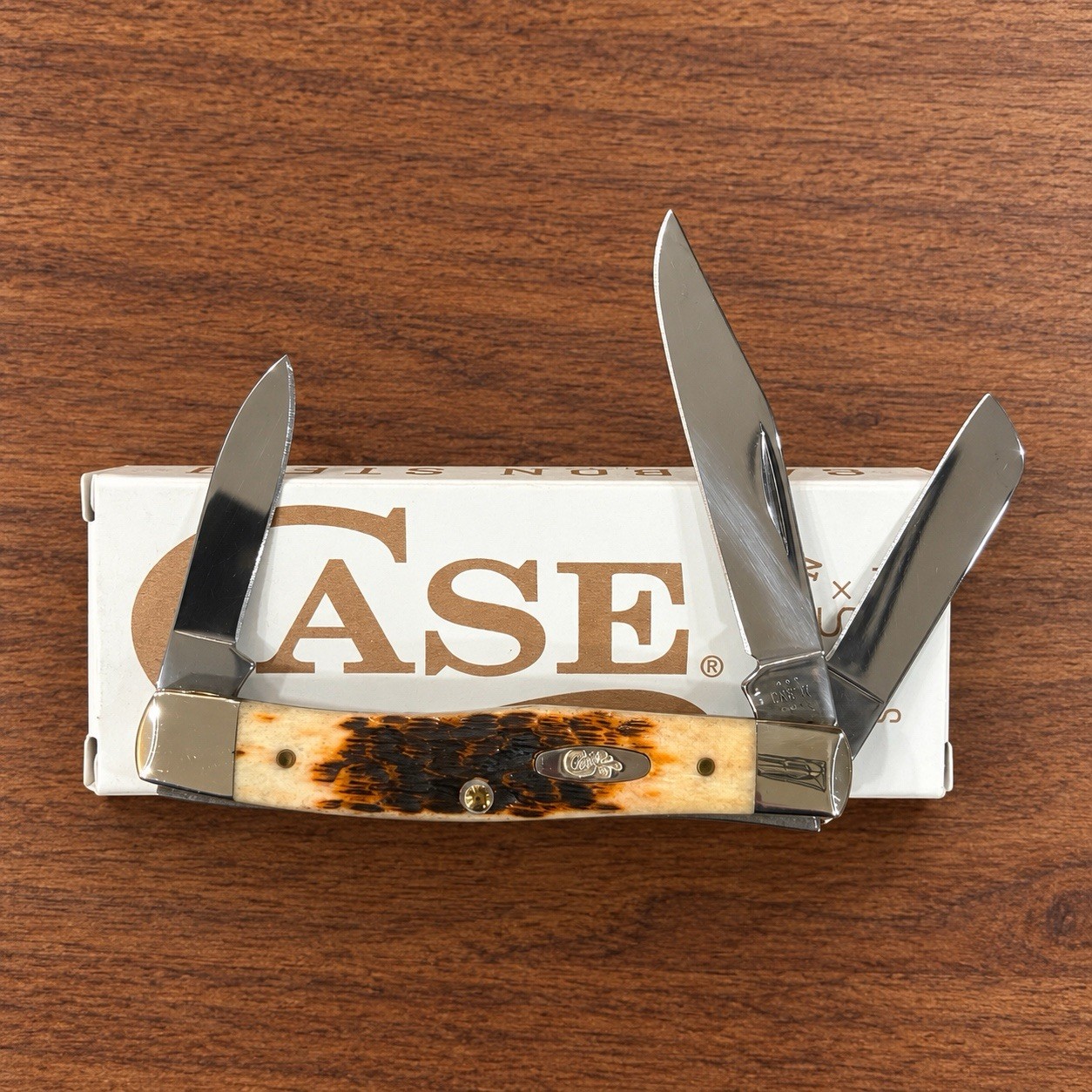 Case XX 00079 Medium Stockman Amber Bone 63032 CS 3-Blade Pocket Knife NIB