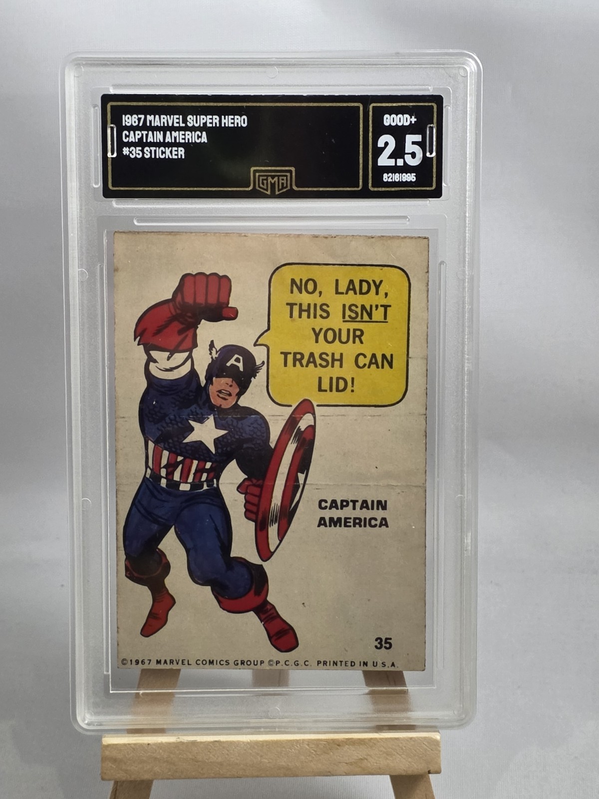 Vintage 1967 Philadelphia Gum Marvel Comic Super Hero Sticker Captain America 35