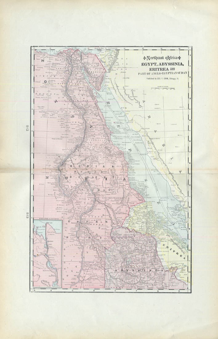 Egypt Abyssinia Eritrea Sudan / South Africa / Morocco Tunis Algeria map 1901