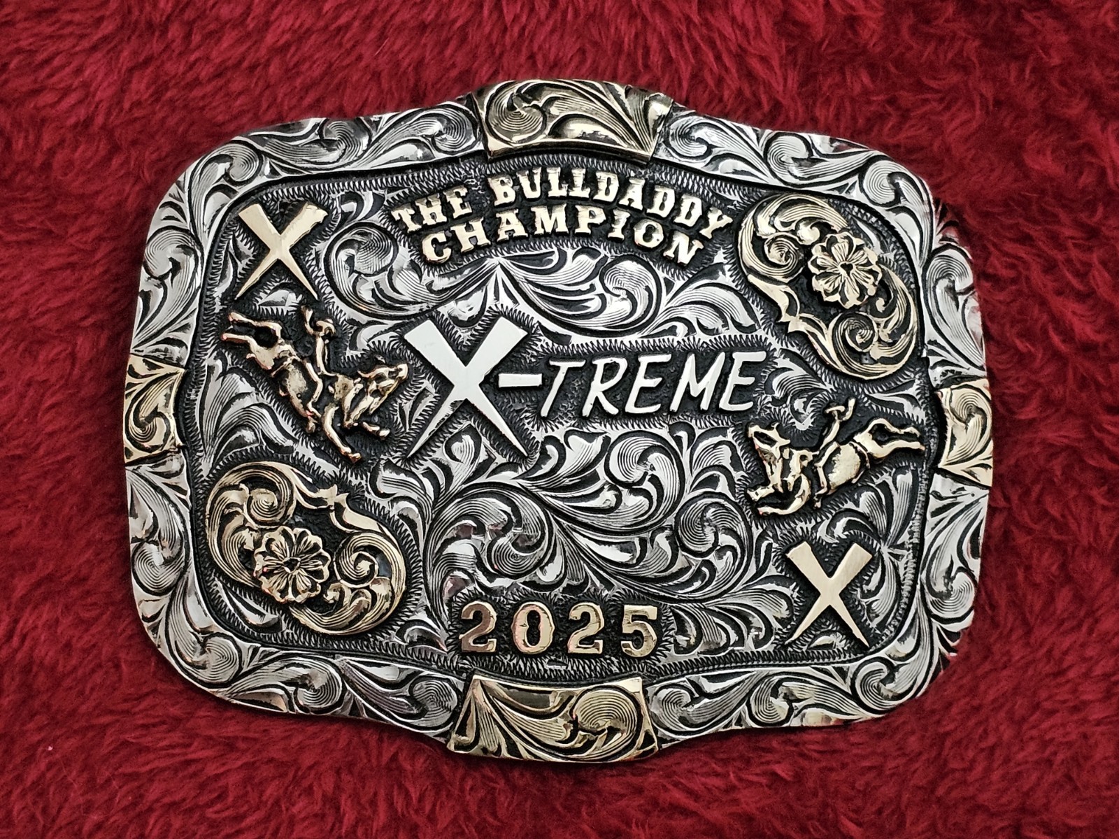 Bulldaddy Bull Riding☆2025☆ RODEO X~TREME CHAMPION☆Mega☆TROPHY BUCKLE☆Rare☆93