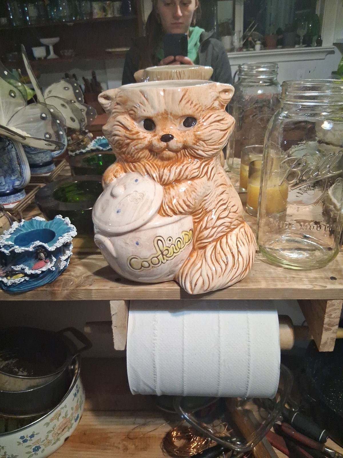 Vintage Kitsch Persian Cat Cookie Jar Ceramic Figural