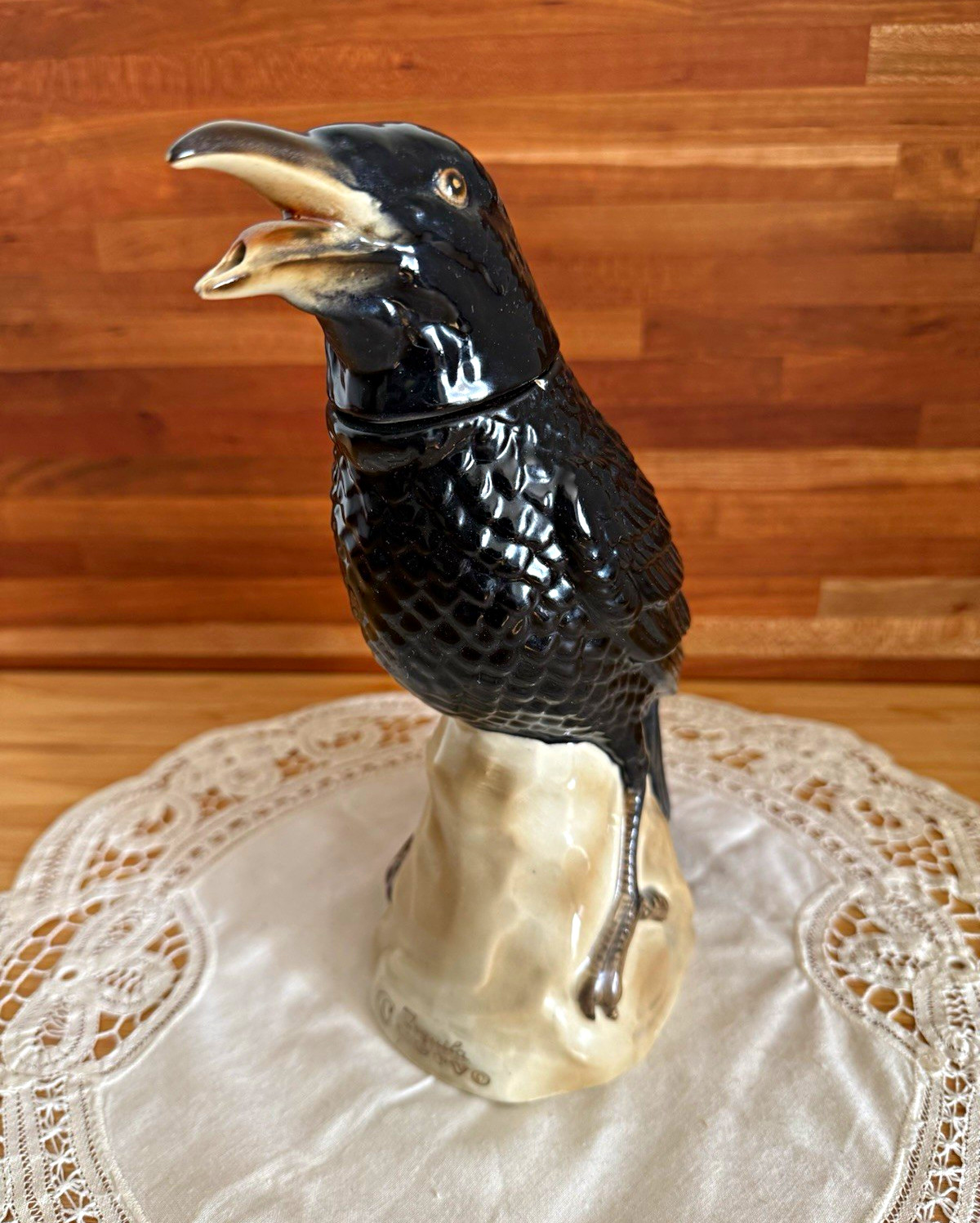 Vintage Jose Cuervo Tequila Crow Raven Bird Ceramic Decanter Bottle Germany