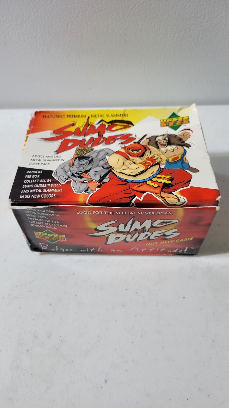 New Open Box Upper Deck Sumo Dudes Trading Disc 24 Sealed Packs Pogs Vtg