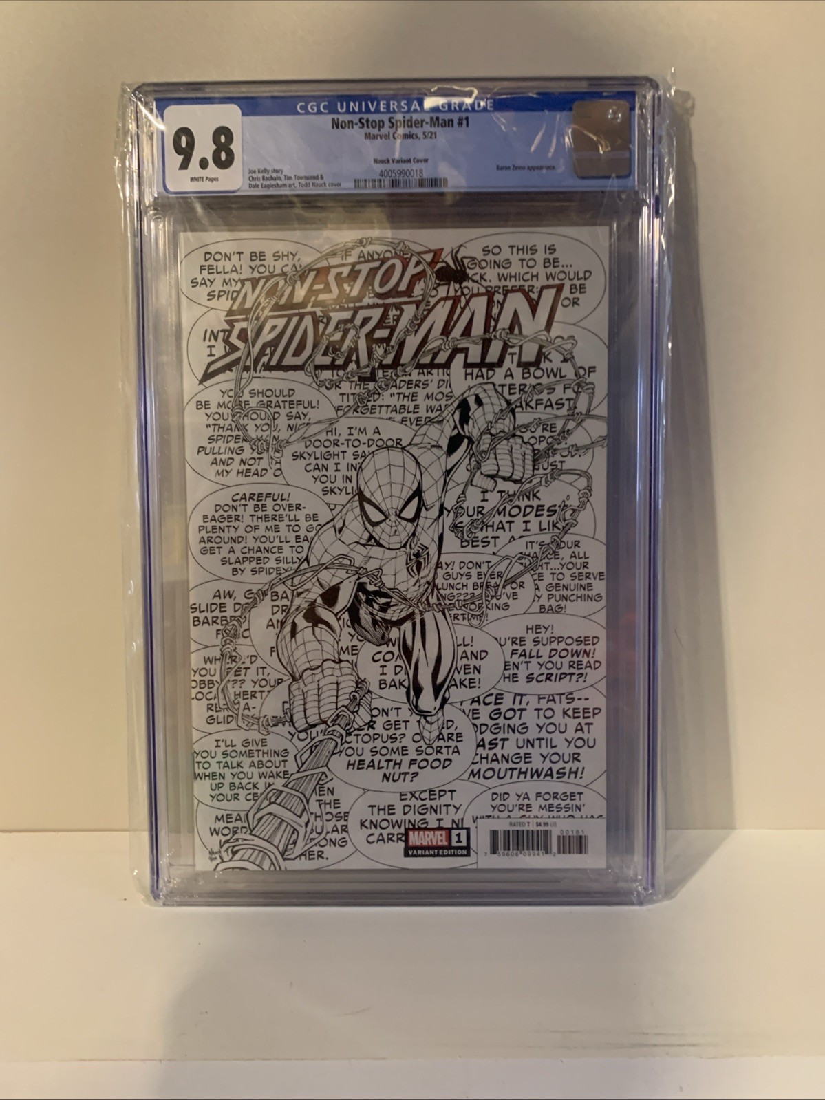 Non-Stop Spider-Man #5 (Marvel Comics 11/21 CGC 9.8 Nauck Sketch Cover Variant Non-Stop Spider-Man #5 (Marvel Comics 11/21 CGC 9.8 Nauck Sketch Cover Variant