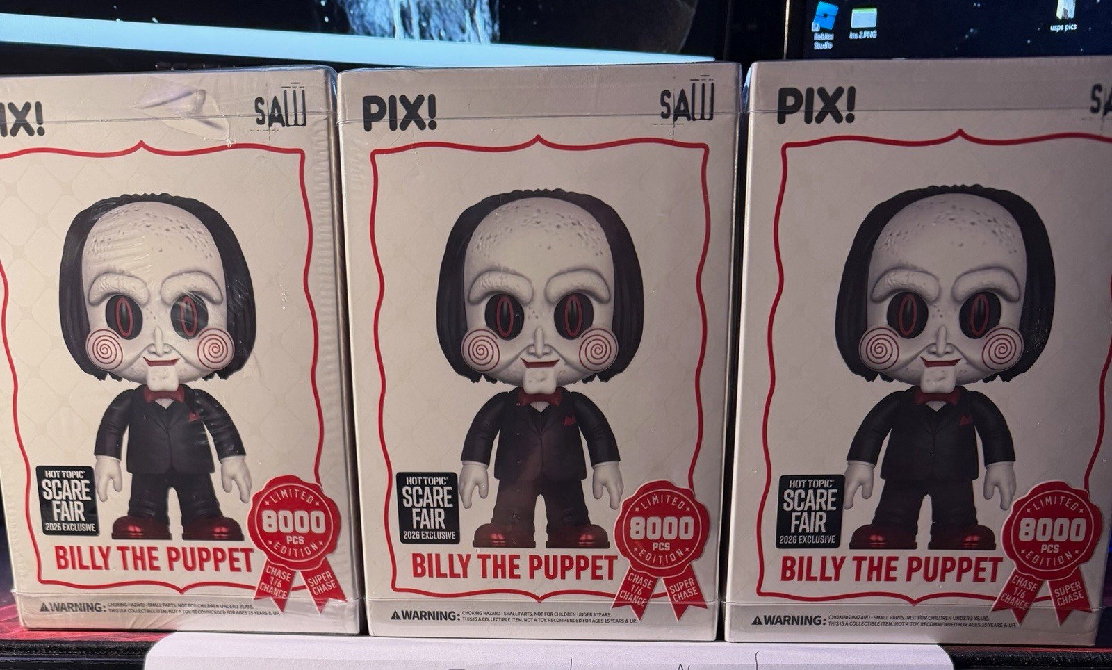 PIX Saw Billy the Puppet Vinyl Figure Hot Topic Exclusive Chase 8000 Sealed