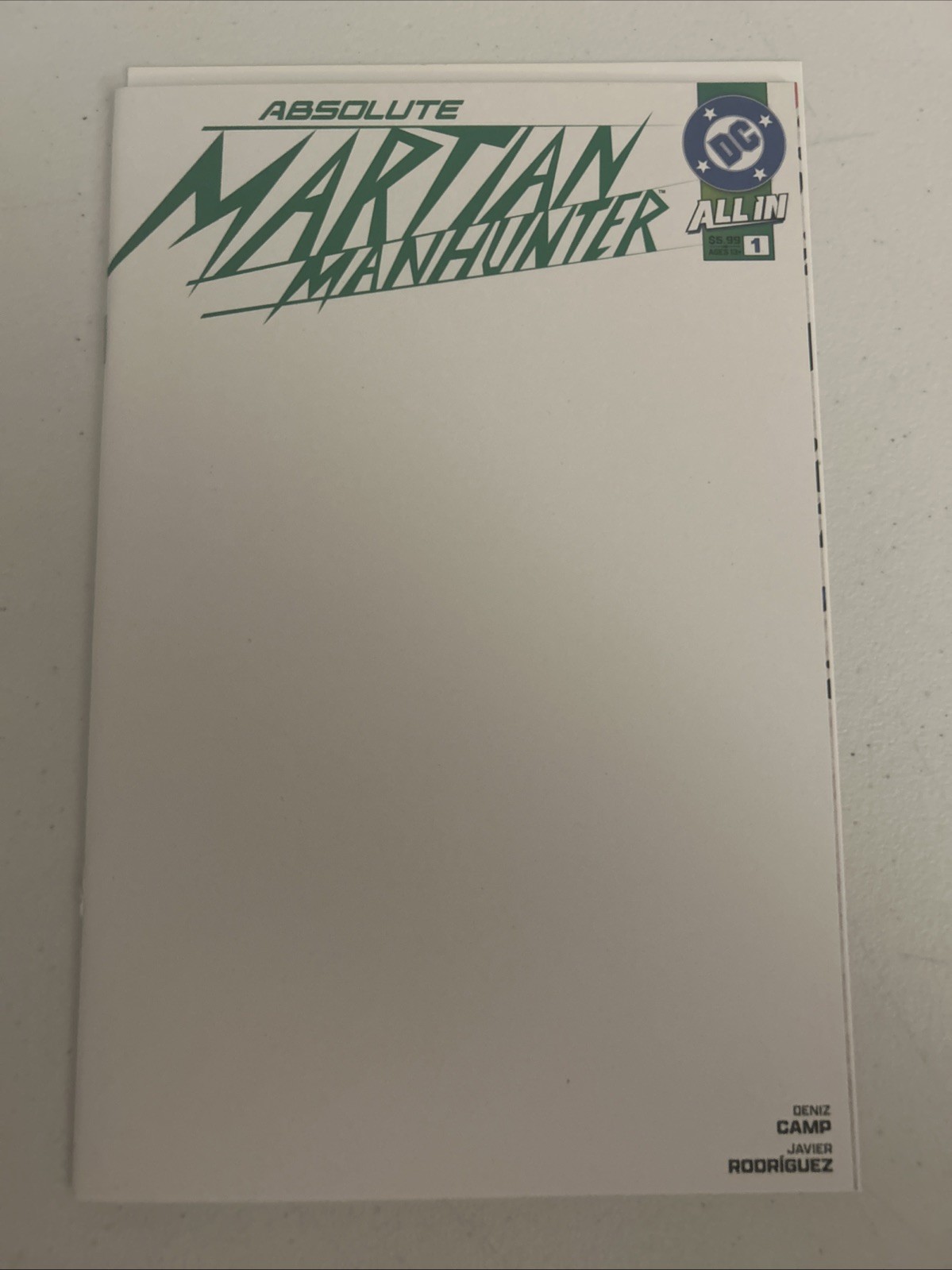 Absolute Martian Manhunter #1 DC Comics 2025 1st Print Blank Sketch DENIZ CAMP