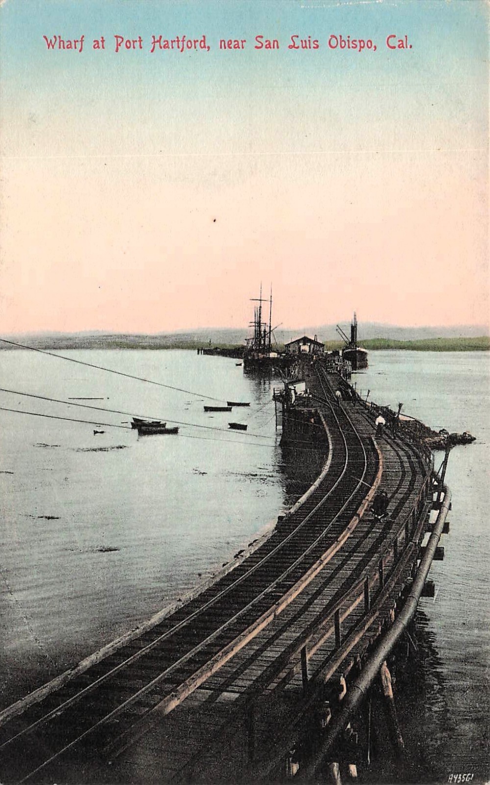 Port Harford California Wharf San Luis Obispo Train Depot Railroad Postcard K26