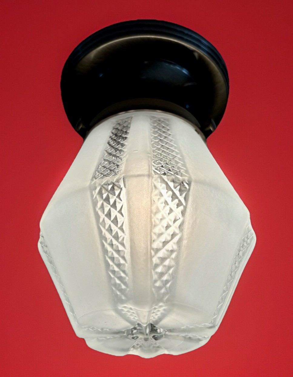 Vintage 1960\'s-1970\'s Retro Mid Century Atomic Geometric Glass Light Fixture