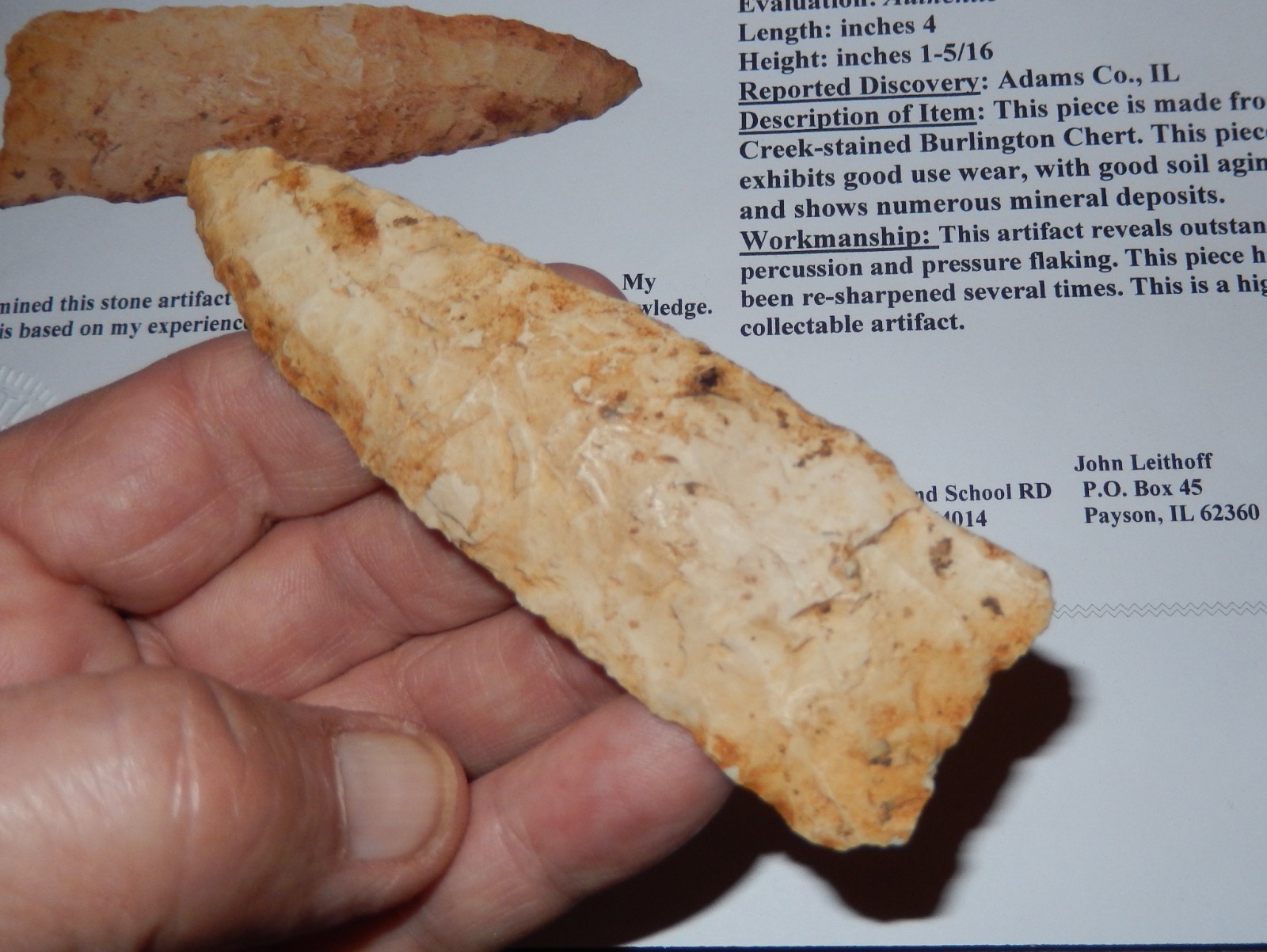 VERY NICELY WORKED CREEK-STAINED ILLINOIS HOLLAND DALTON w/ROY MOTLEY COA C167 VERY NICELY WORKED CREEK-STAINED ILLINOIS HOLLAND DALTON w/ROY MOTLEY COA C167