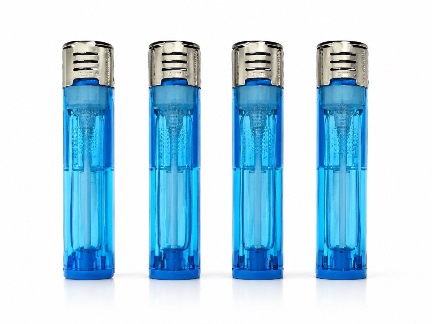 LOT OF 4 RARE Amazing Slide Lighters BLUE Electronic Adjustable Flame Refillable LOT OF 4 RARE Amazing Slide Lighters BLUE Electronic Adjustable Flame Refillable