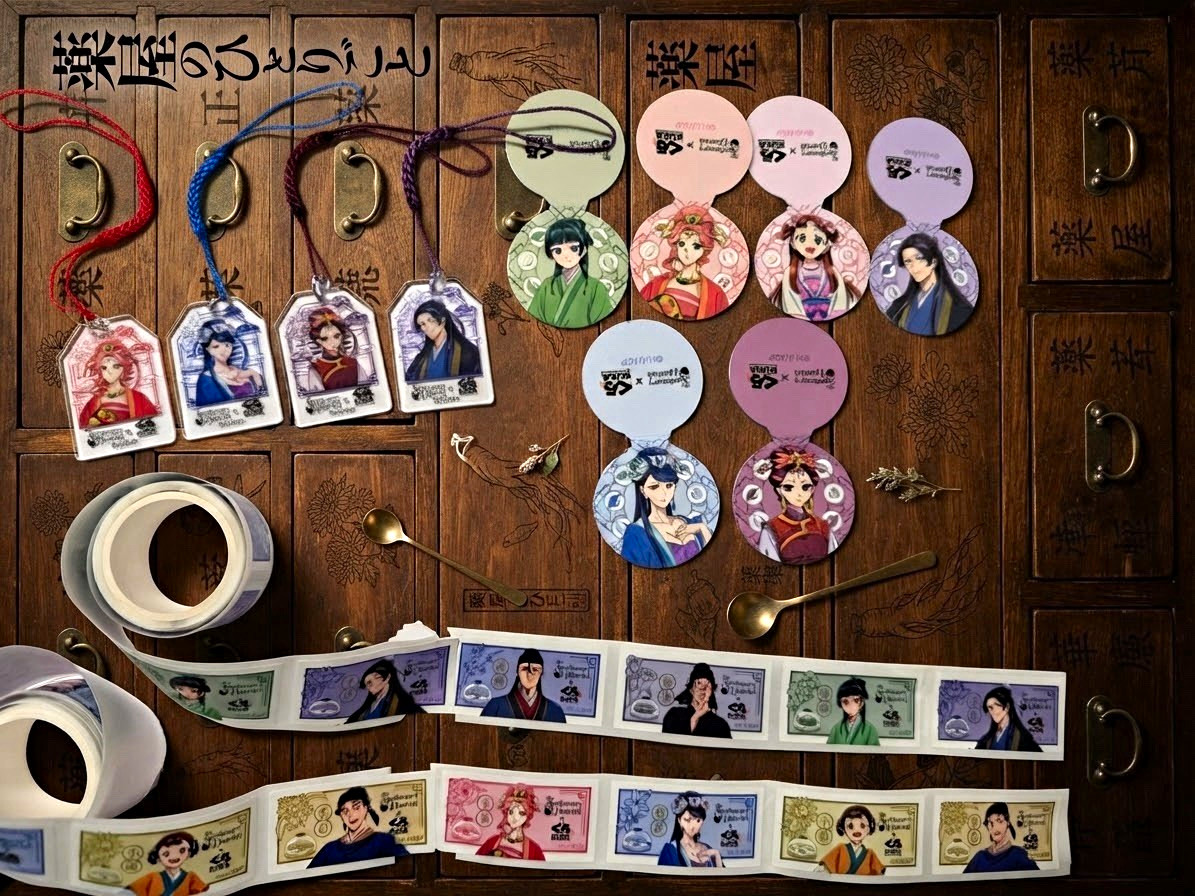 Apothecary Diaries collection. Charms, Bookmarks & Stickers Set 12 pieces