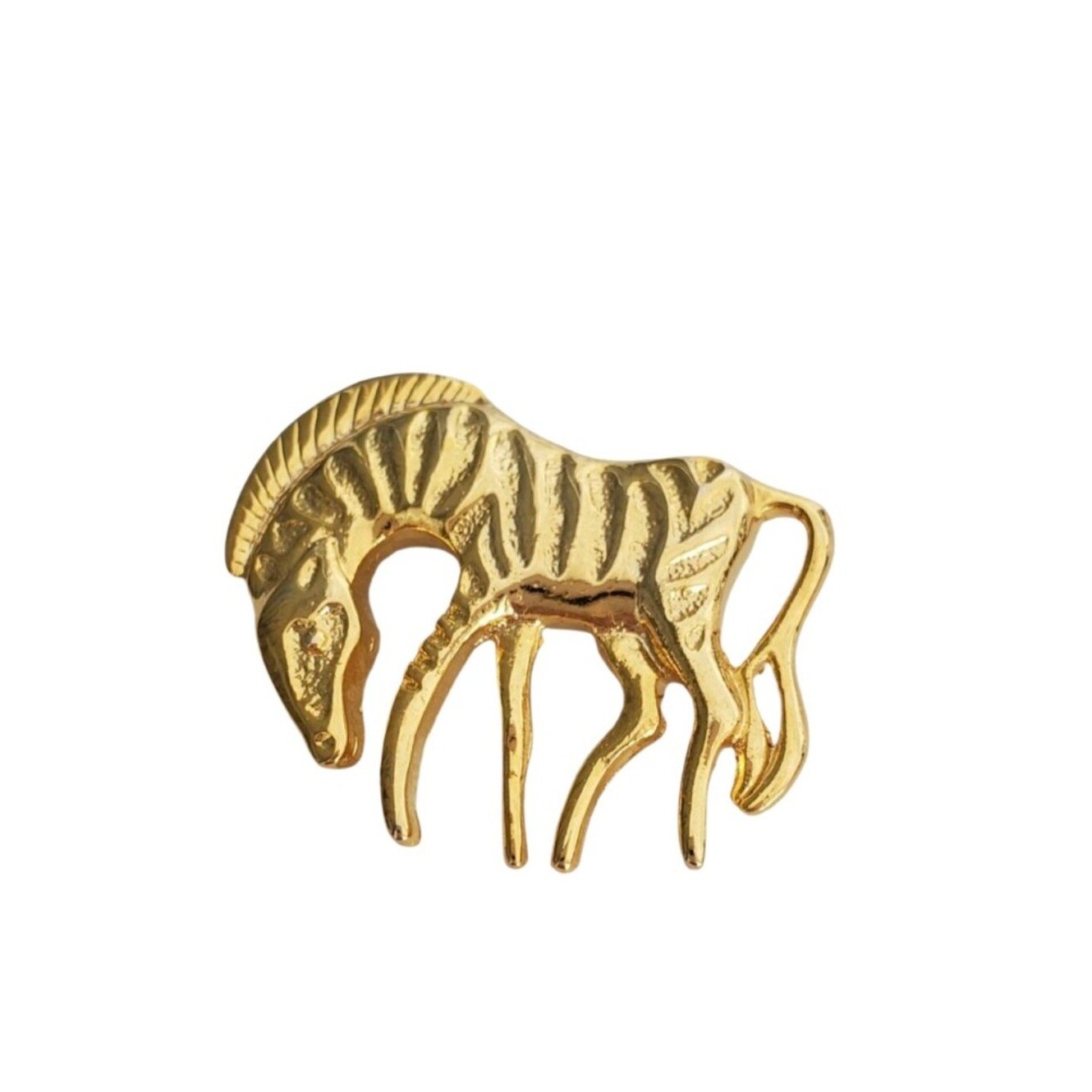 Vintage Gold Tone Zebra Pin Brooch Figural Metal Animal Vintage Gold Tone Zebra Pin Brooch Figural Metal Animal