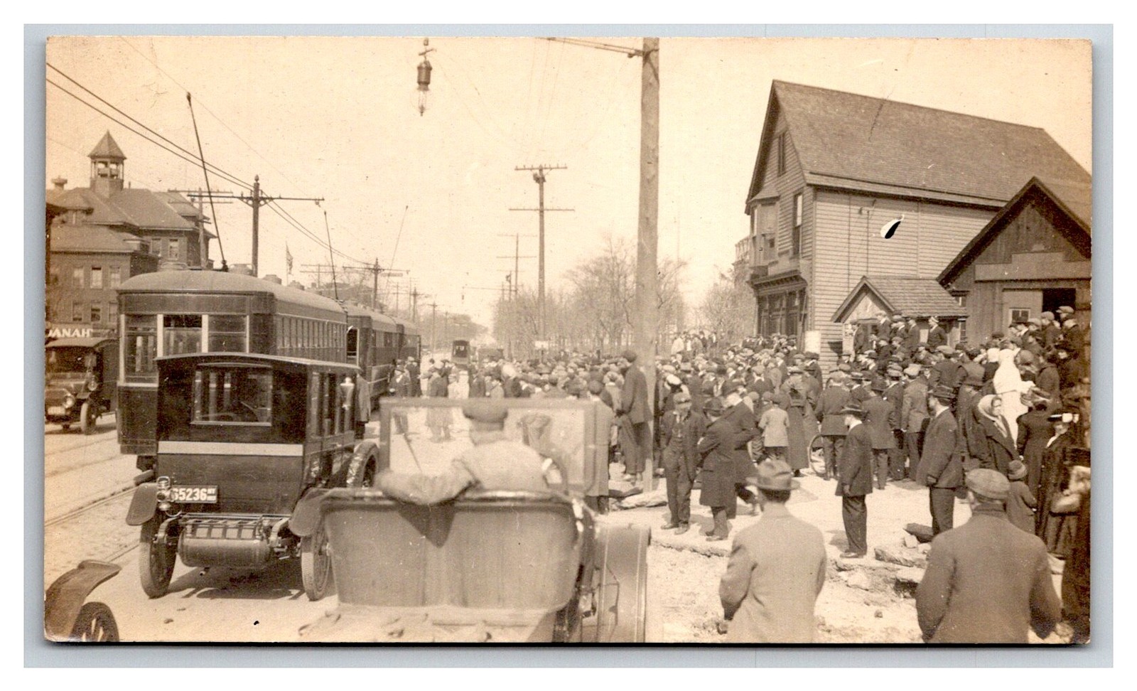 RPPC BUFFALO NY ~ streetcar strike 1910 ~ Interurban trolley clipped