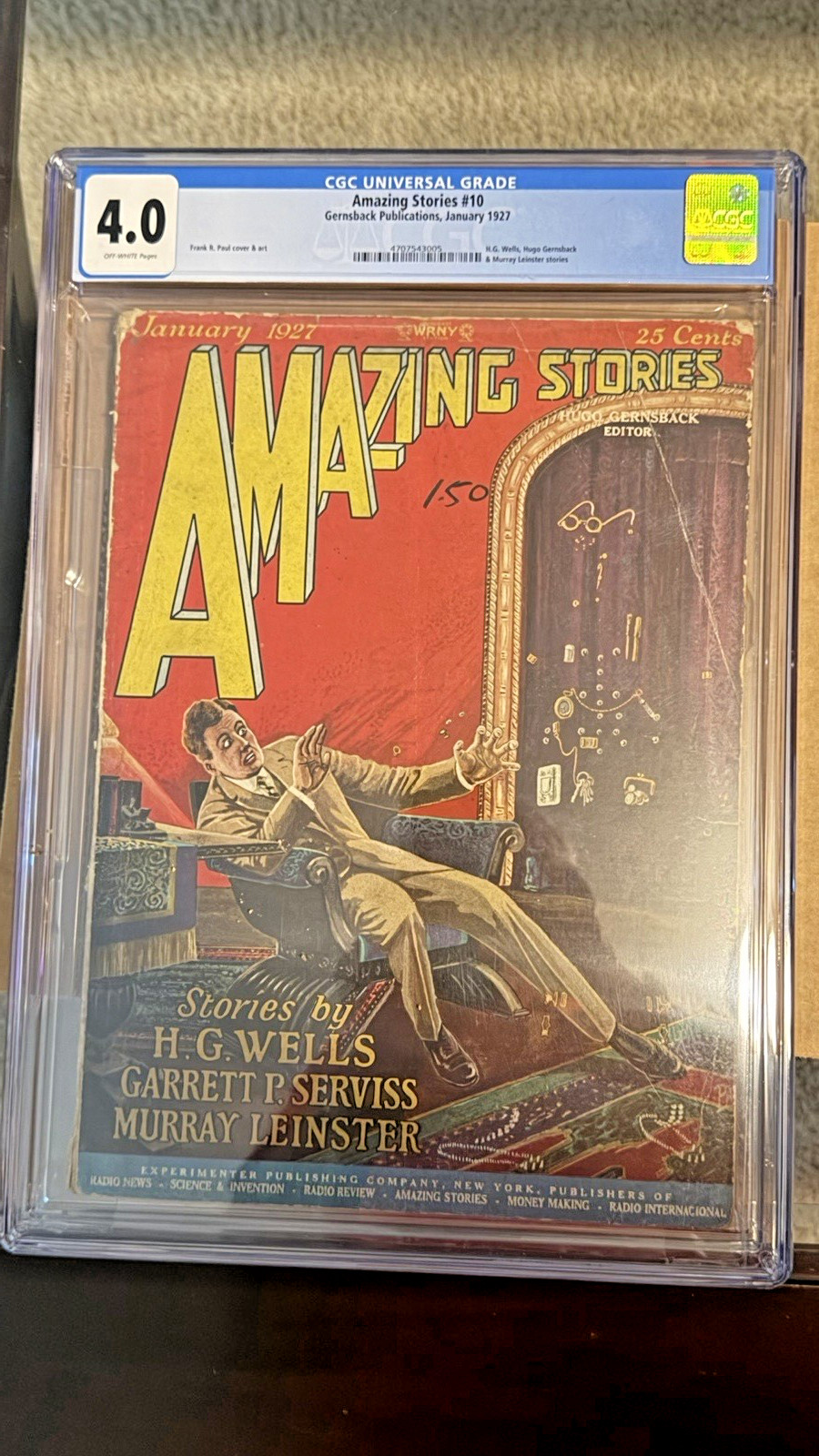 Amazing Stories #10 ('27) (4.0) H.G.Wells- Invisible Man; Frank Paul cover, art Amazing Stories #10 ('27) (4.0) H.G.Wells- Invisible Man; Frank Paul cover, art