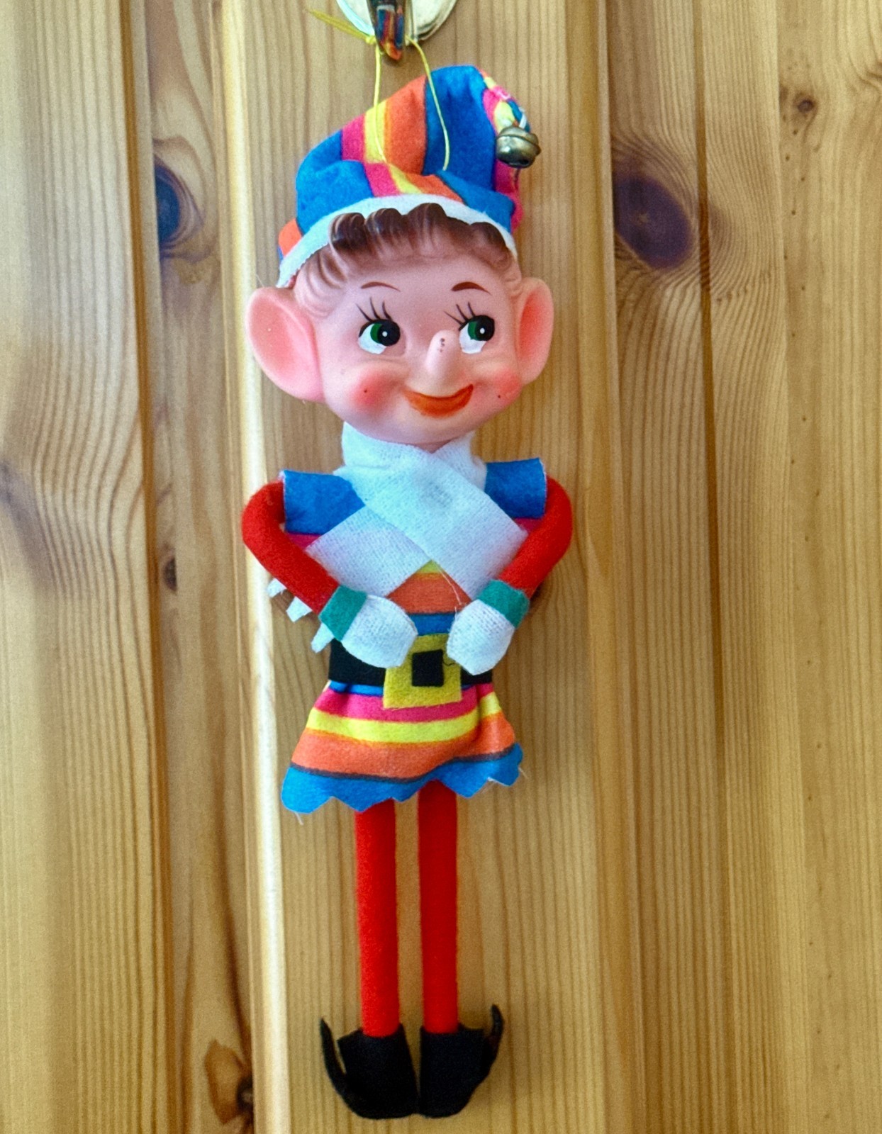1950s Rare Large Original Japanese Pixie Elf Neon Suit Christmas Ornament