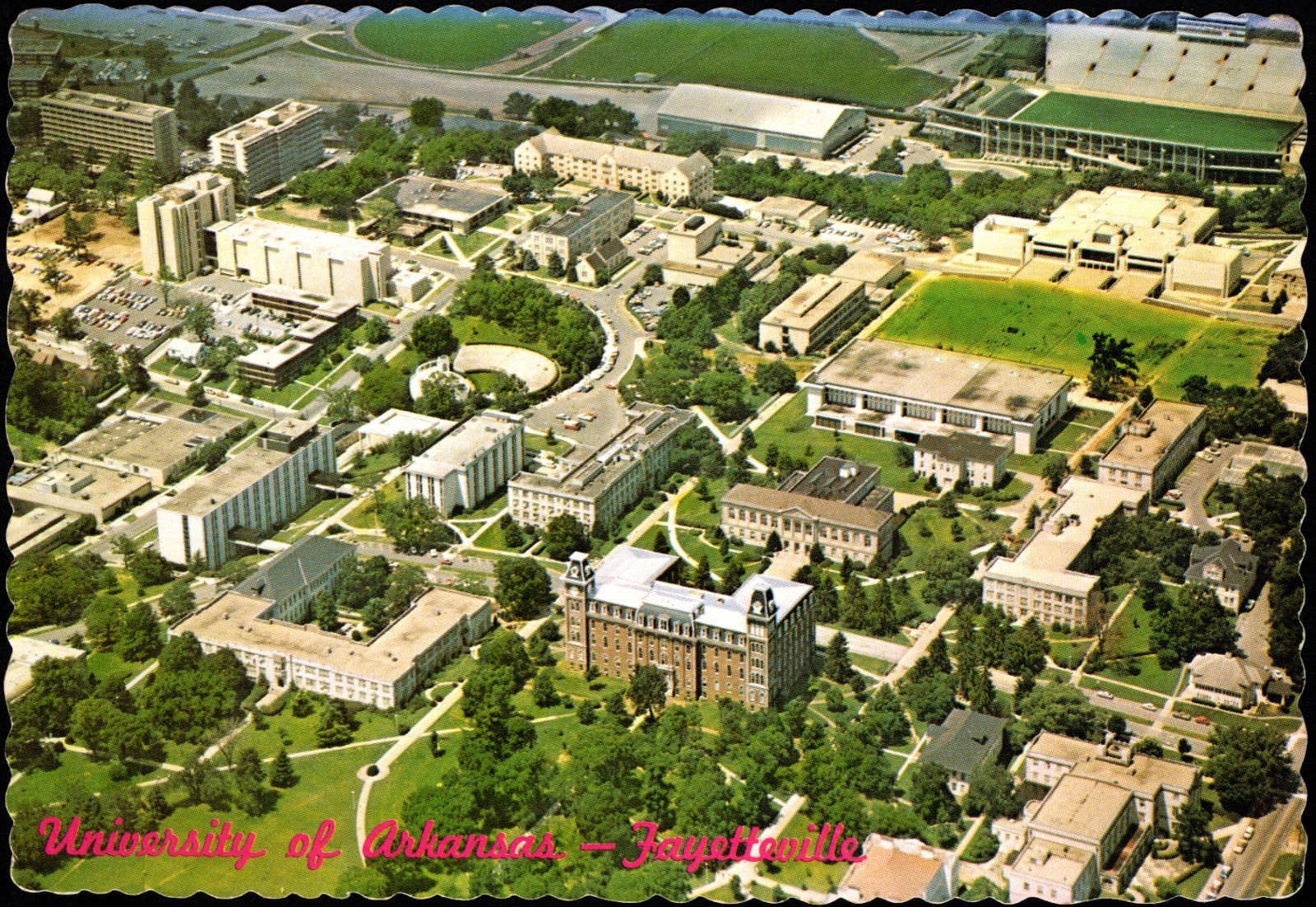 Fayetteville AR Aerial of Scenic Campus of University of Arkansas Continental PC