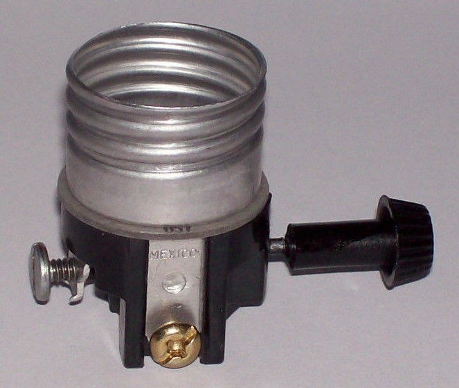 Leviton 3 Terminal Turn Knob Lamp Socket Interior for Wiring Bottom Light 30166J
