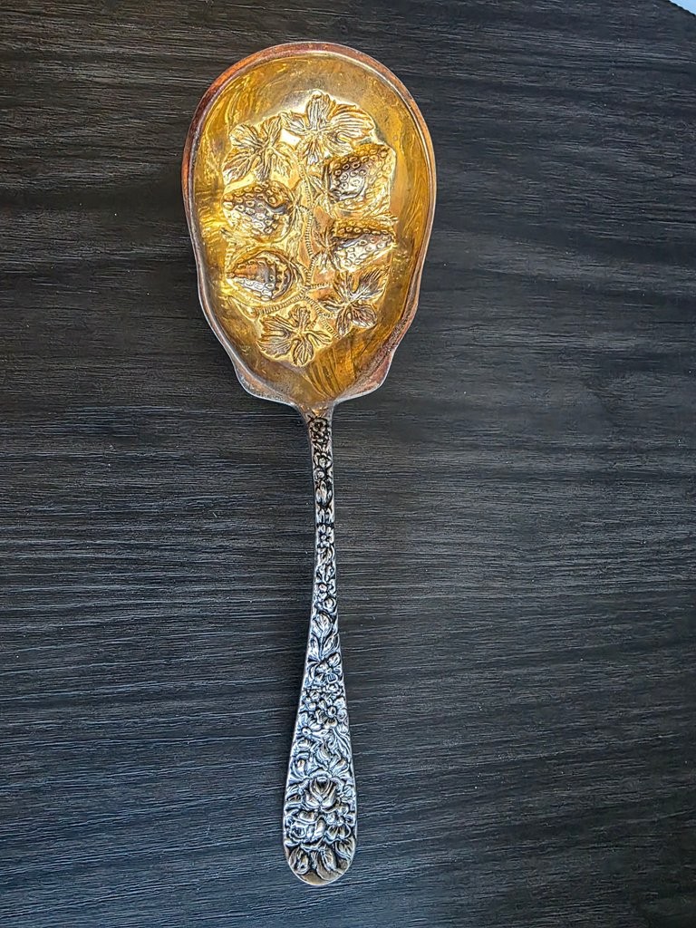 Godinger Silver Plated Strawberry and Leaf Serving Spoon