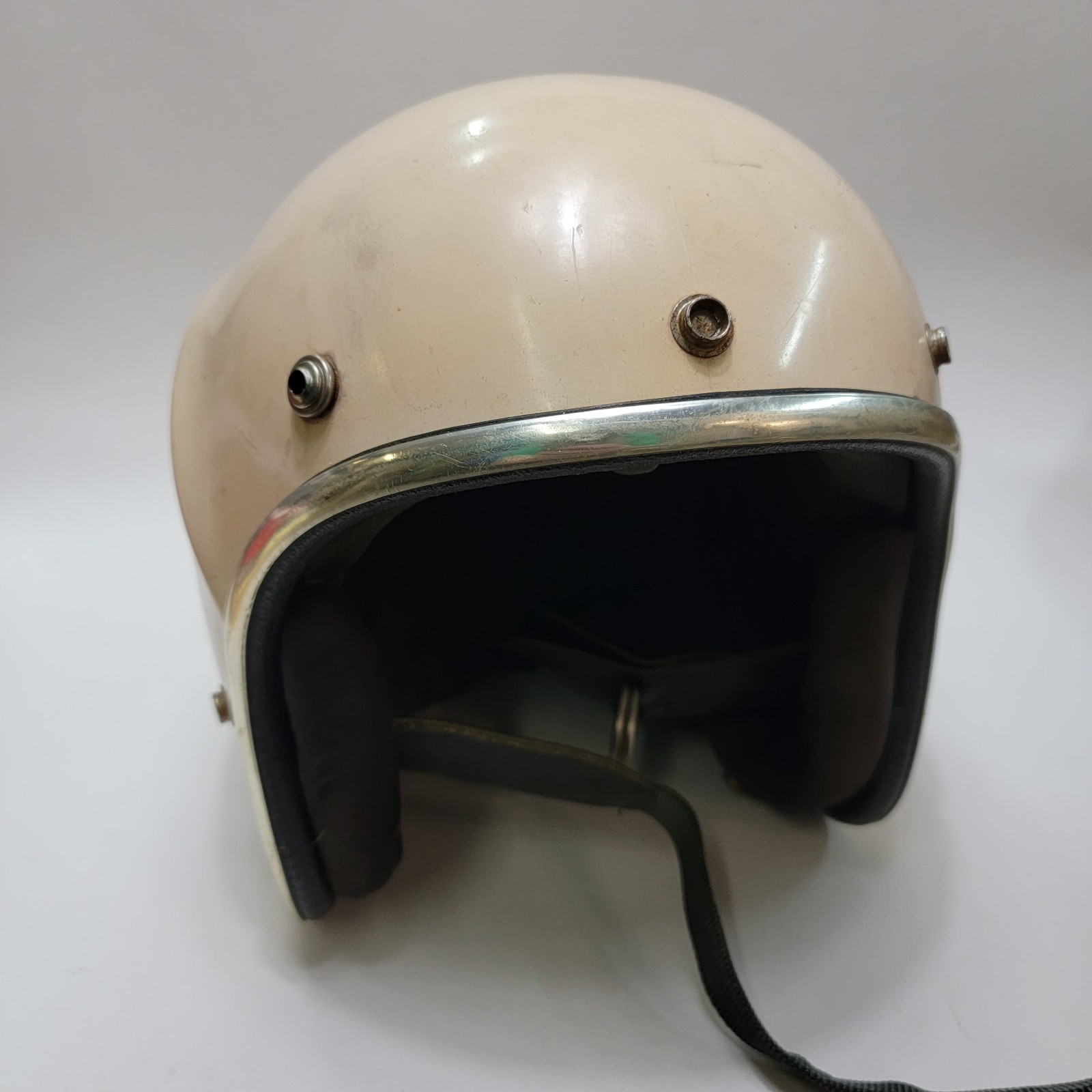 Vintage Lear Siegler Bon Aire Motorcycle Helmet S-80 Pilot White 1970\'s