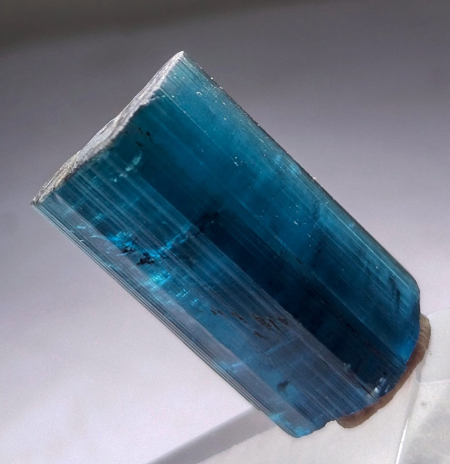 Indicolite Colour  Terminated Tourmaline Crystal - 22 Grams