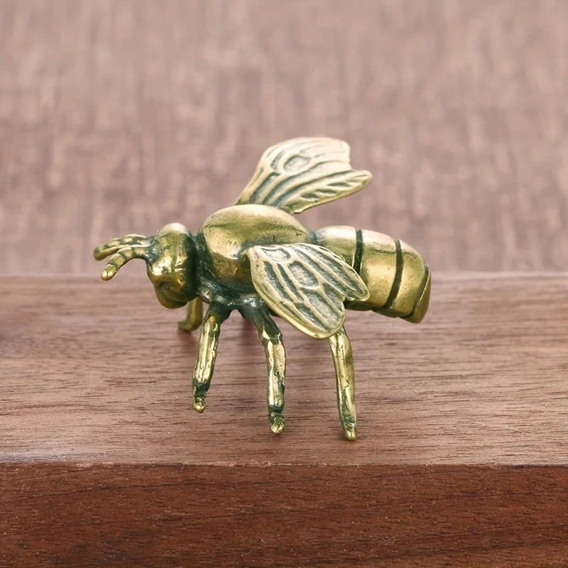 1 Pc Brass Bee Statue Animal Statue Toys Home Office Table Decoration Ornament