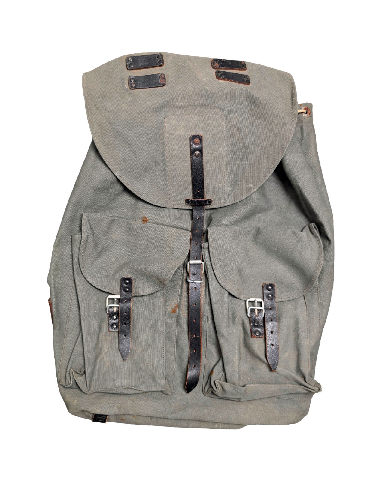 Post WW2 Austrian Army Bundesheer Stolla Rucksack Backpack M31 Canvas Leather