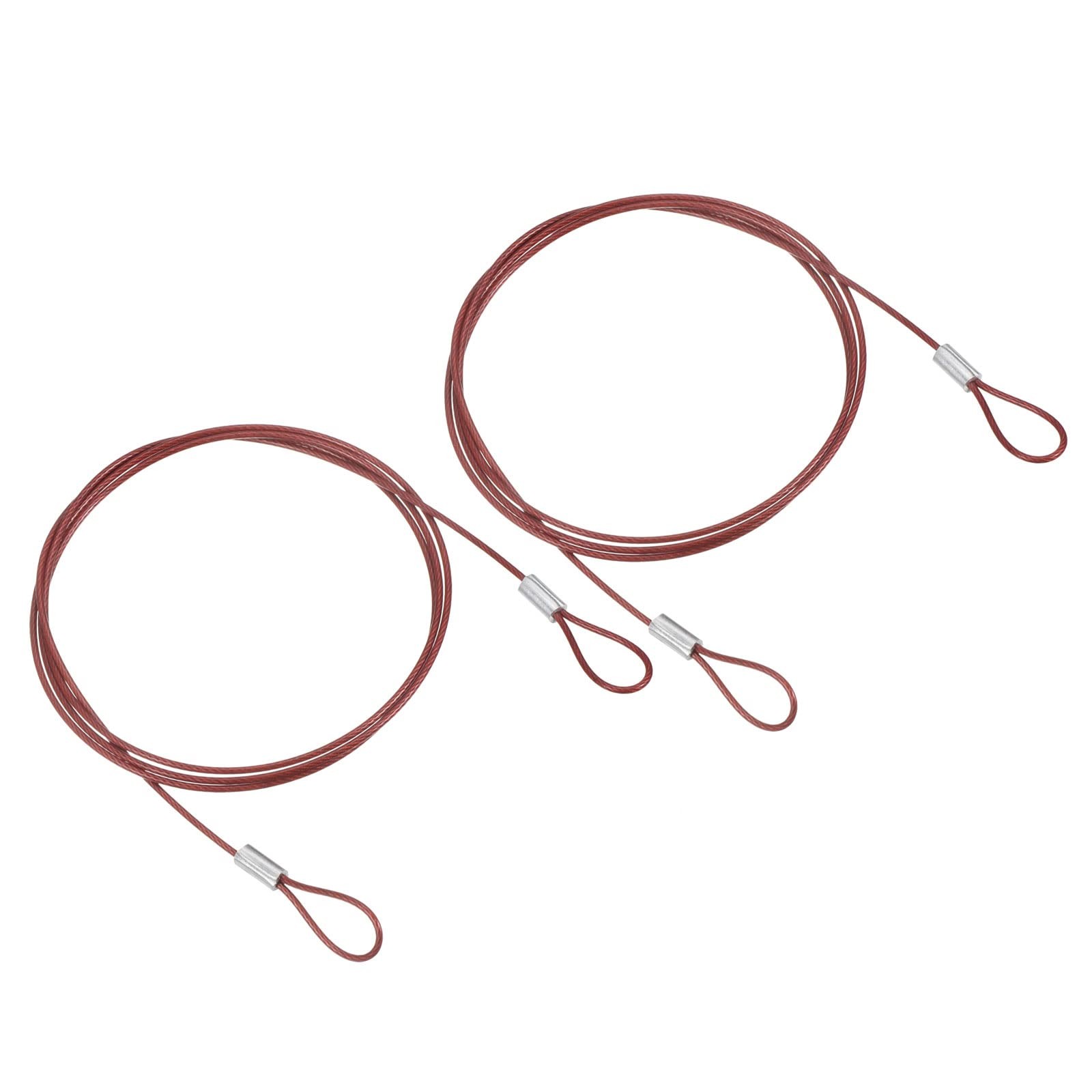 Patikil 2-Piece Security Wire Set, 1M, 1.5Mm Diameter, Double Loop, Coated Wire_