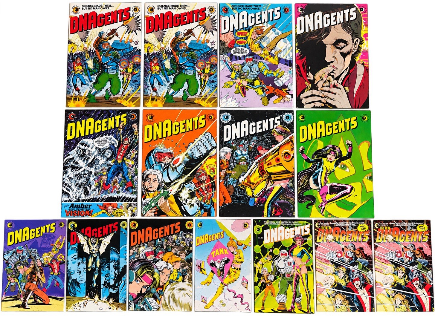 DNAgents #1-11 #16 + New DNAgents #1 Lot of 15 Eclipse Comics 1983