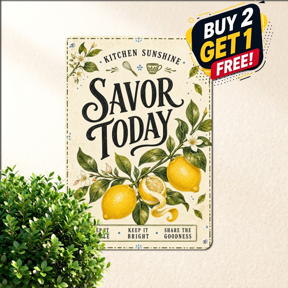 Fresh Country Lemonade Kitchen Sign Rustic Citrus Fruit Market Metal Tin Art