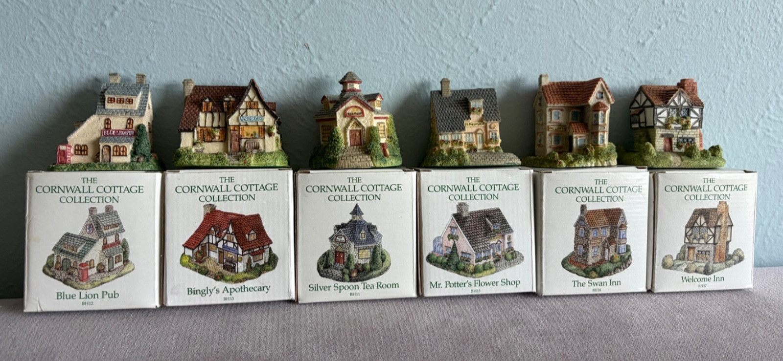 Vintage Cornwall Cottage Collection Lot 6 English Village Miniatures w/ Boxes