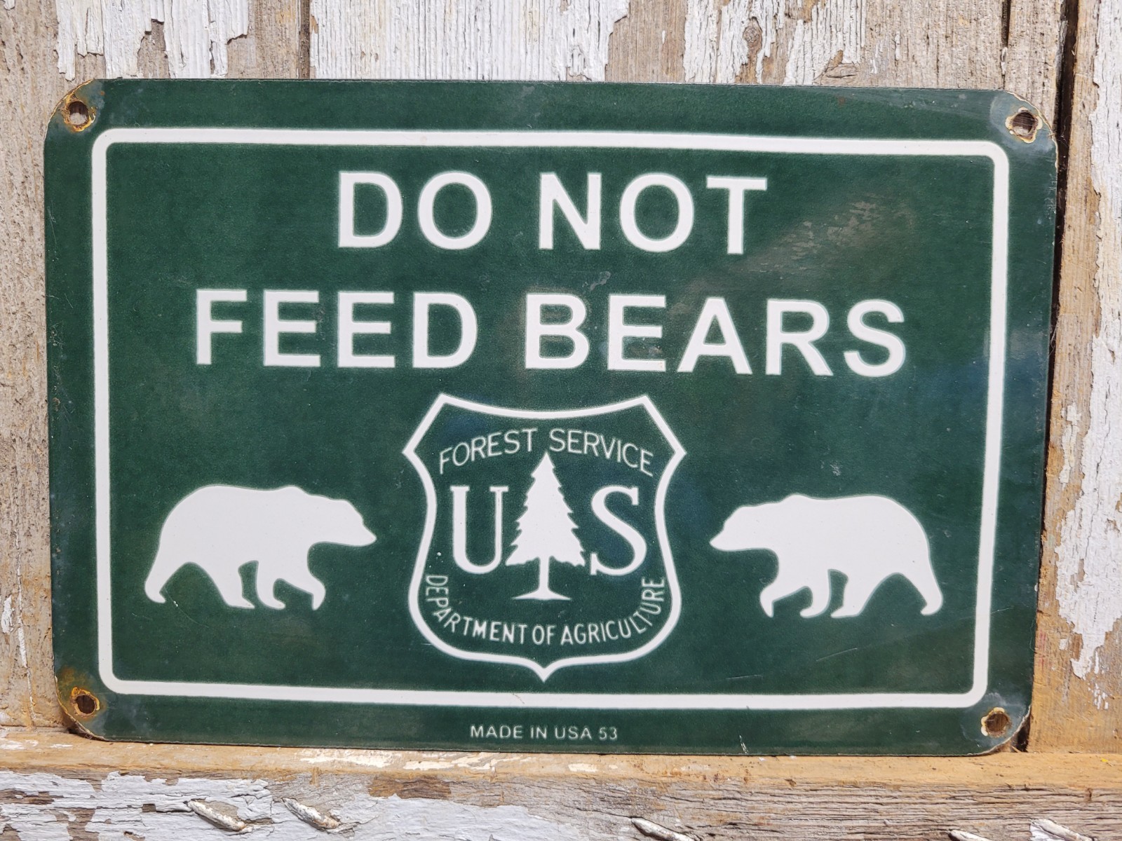 VINTAGE US FOREST SERVICE PORCELAIN SIGN 16\