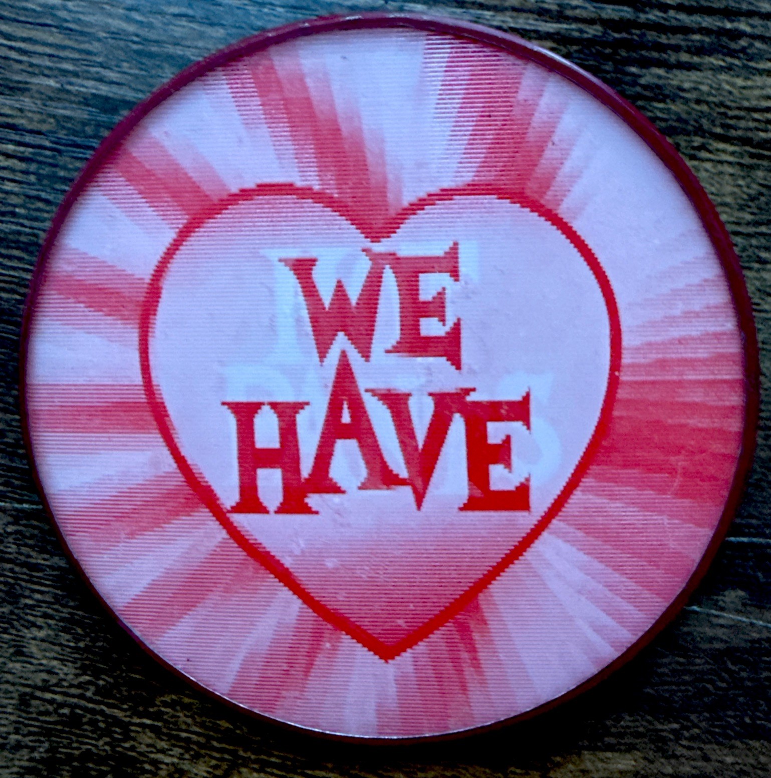 We Have Hot Pants Vari Vue Flicker Flasher Button 1960s 3\