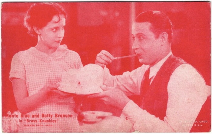 Movies Exhibit Cards series (W404) Monte Blue and Betty Bronson in Brass Knuckle