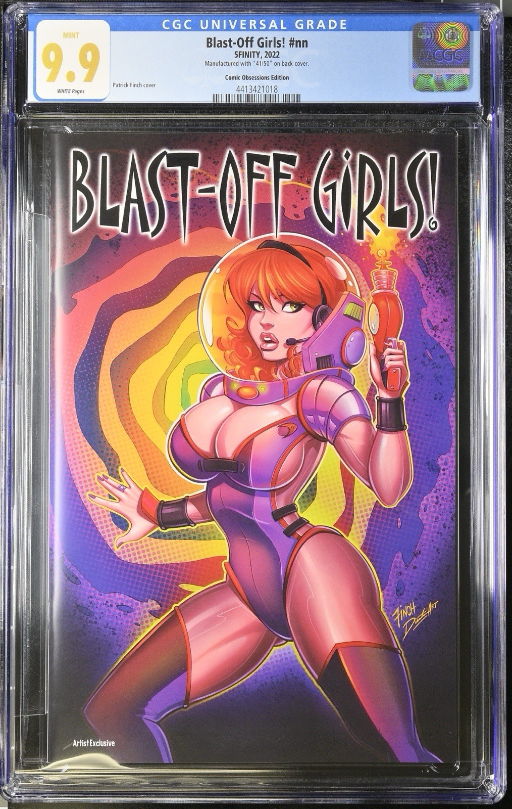 Blast-Off Girls 5FINITY 2022 CGC 9.9 Finch Variant Numbered 41 of 50 Not 9.8 Blast-Off Girls 5FINITY 2022 CGC 9.9 Finch Variant Numbered 41 of 50 Not 9.8