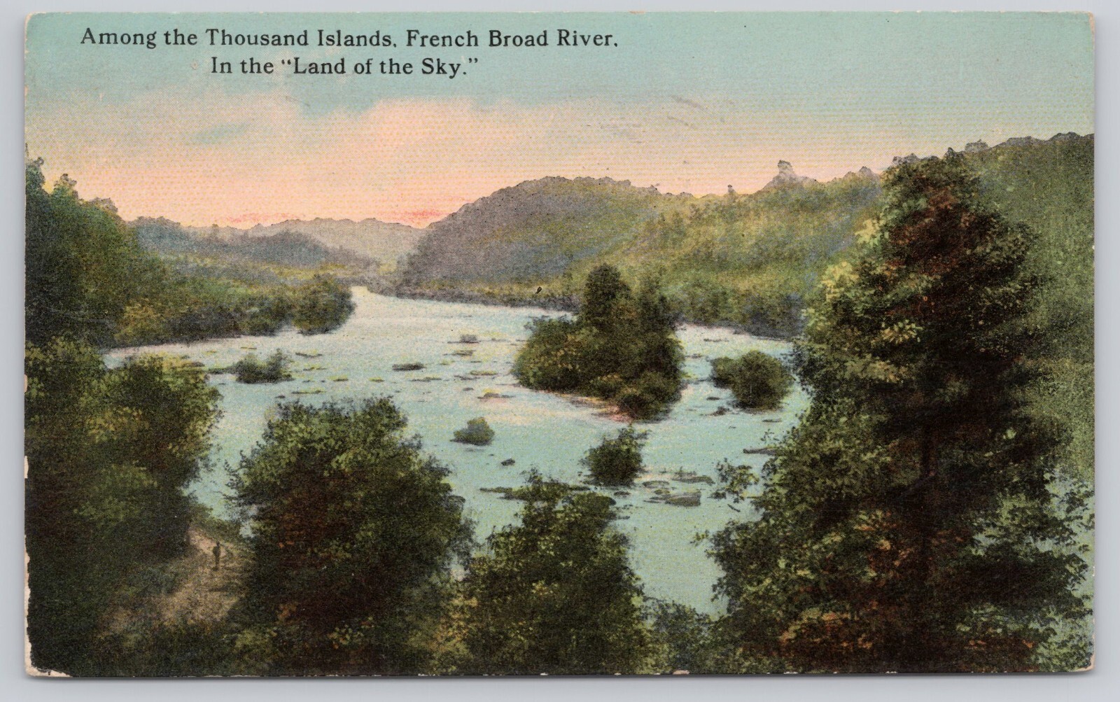 Atq/Vtg Post Card Among The Thousand Islands French Broad River M455 Atq/Vtg Post Card Among The Thousand Islands French Broad River M455