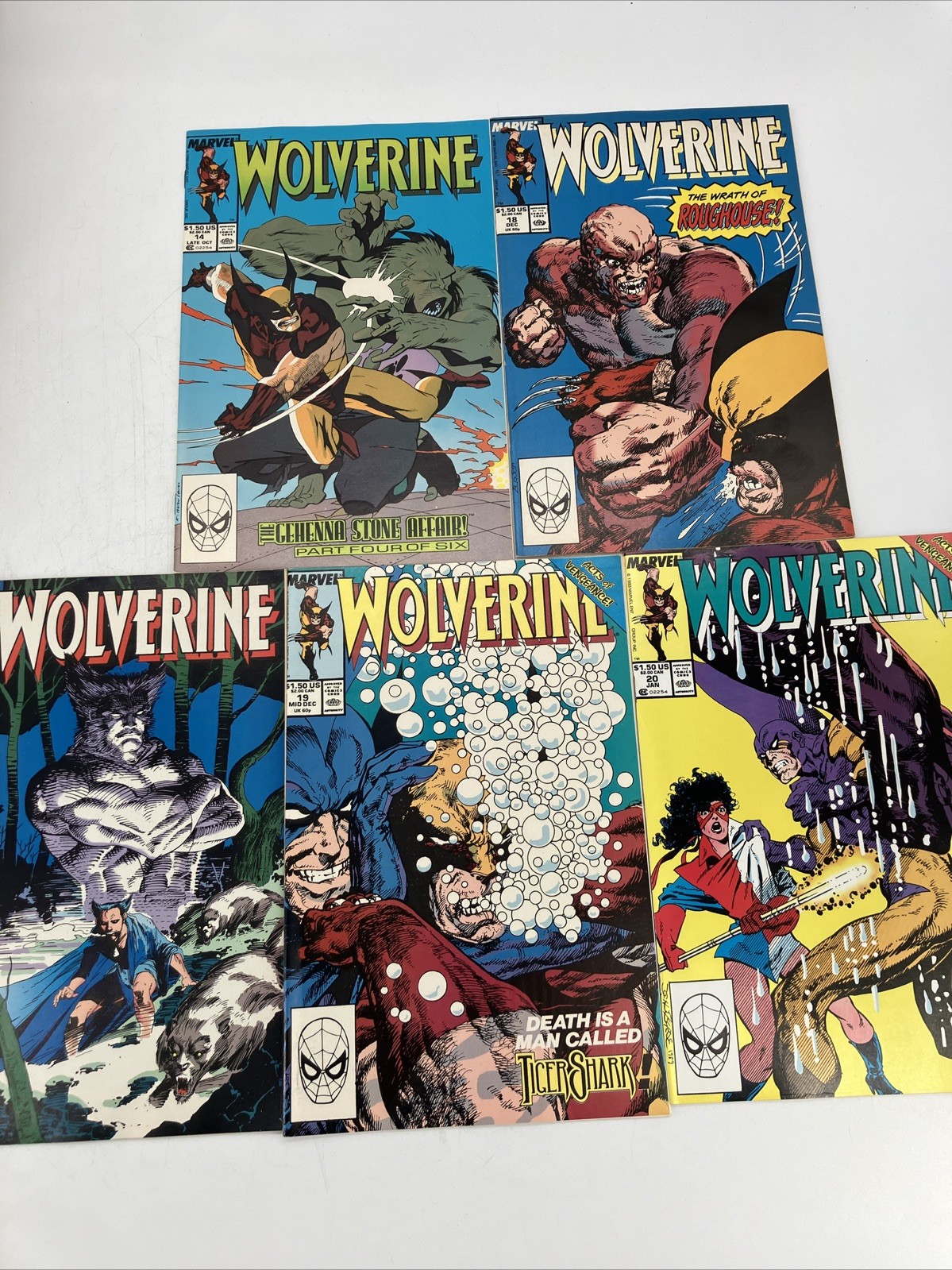 WOLVERINE #14 18-20 25 Lot of 5 Marvel Comics 1989 John Byrne Klaus Janson WOLVERINE #14 18-20 25 Lot of 5 Marvel Comics 1989 John Byrne Klaus Janson