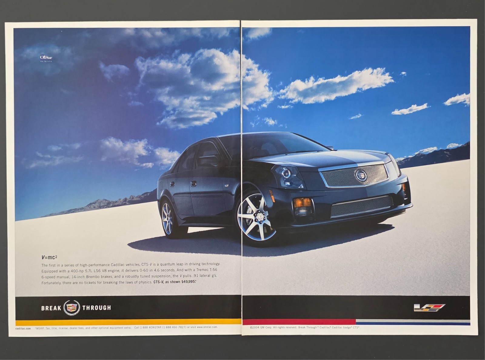 2004 2-Page PRINT AD Cadillac CTS-V Sports Sedan V8 \ 2004 2-Page PRINT AD Cadillac CTS-V Sports Sedan V8 \