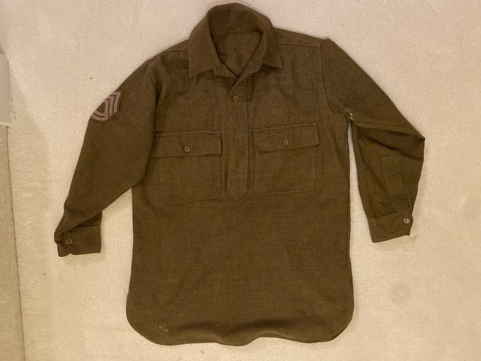 Original WW1 US AEF M1916 Field Shirt Wool Pullover Undershirt WWI 46R Sgt Maj