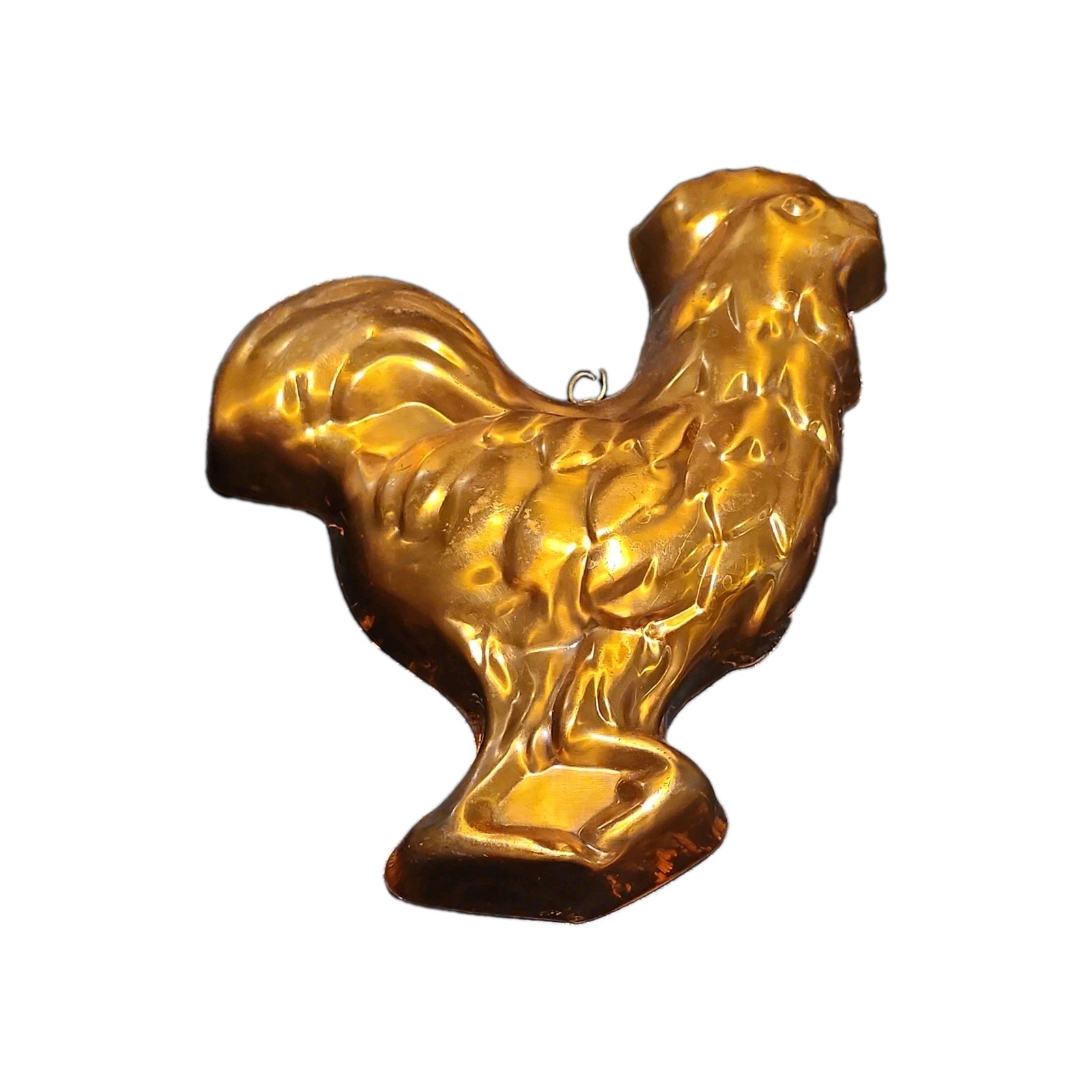 Vintage Rooster Chicken Cake Mold Copper Tone Wall Decor Farmhouse Kitchen 11