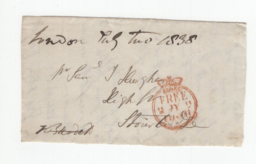 Francis Burdett Signed Free Front 1838 / Autographed Election Reformer