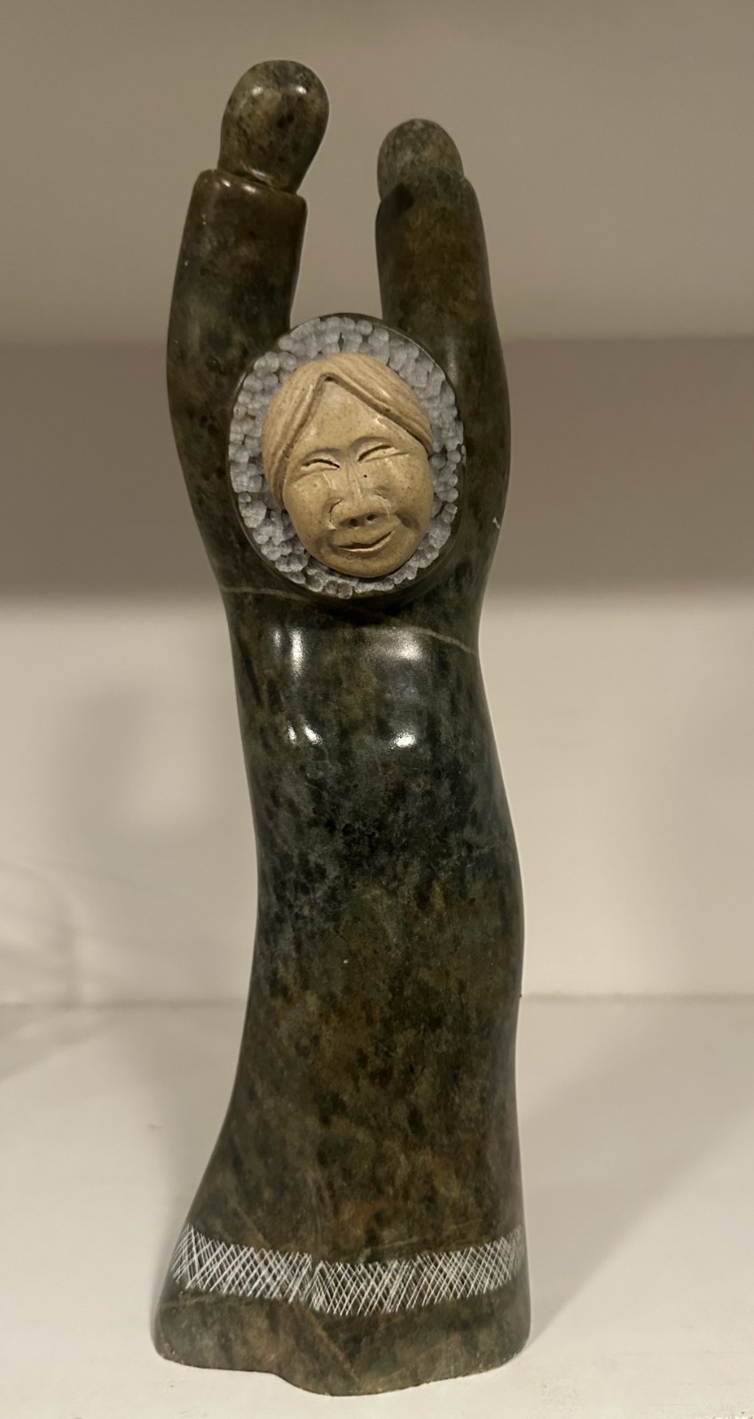 Eskimo Woman Dancing By: Ron Ekemo - 12 inches total height Eskimo Woman Dancing By: Ron Ekemo - 12 inches total height