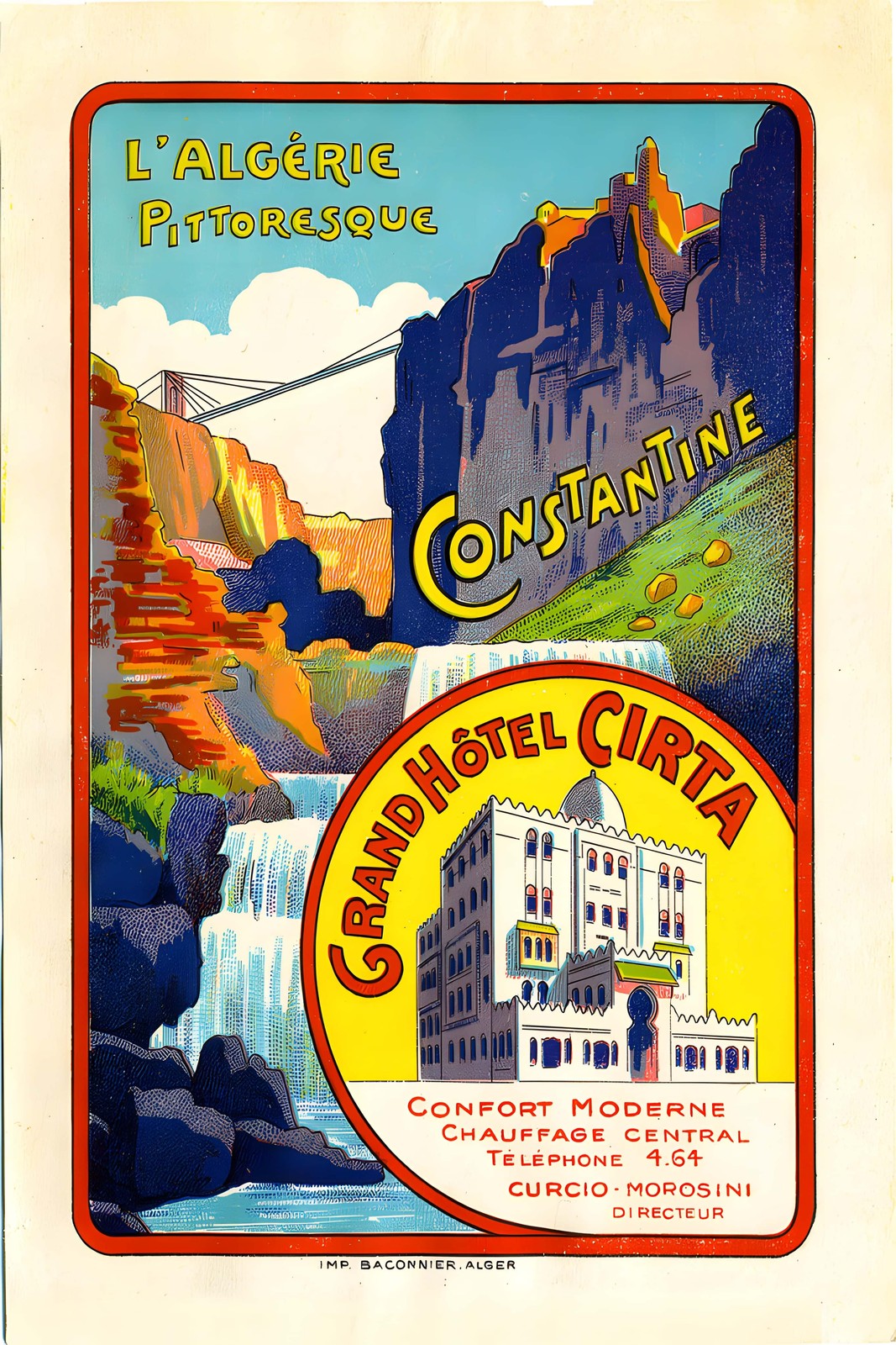Algeria Poster - Constantine Scenic Art (1930s) 🌍✨ - Rare Reprint 🤯💯 24x36”
