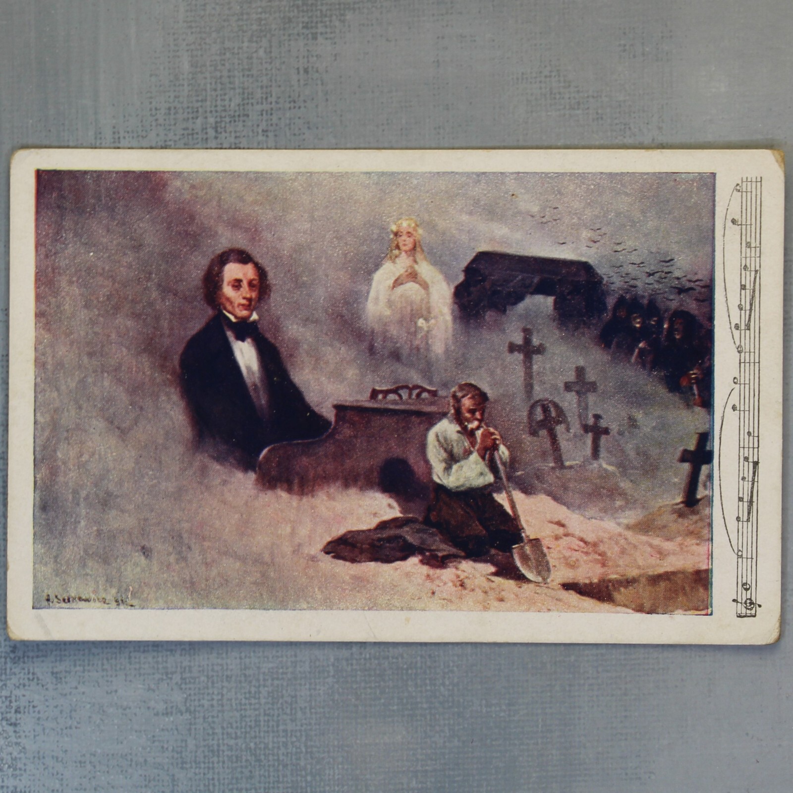Fryderyk CHOPIN Funeral Cemetery Ghost Old Galicia (Austria) postcard 1920s🔥 Fryderyk CHOPIN Funeral Cemetery Ghost Old Galicia (Austria) postcard 1920s🔥