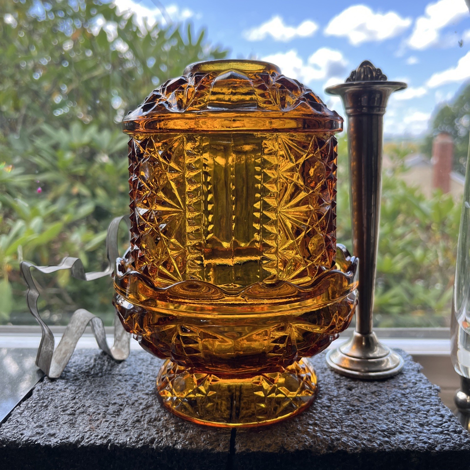 MCM INDIANA FOR HOMECO AMBER FAIRY LAMP 6.5\ MCM INDIANA FOR HOMECO AMBER FAIRY LAMP 6.5\