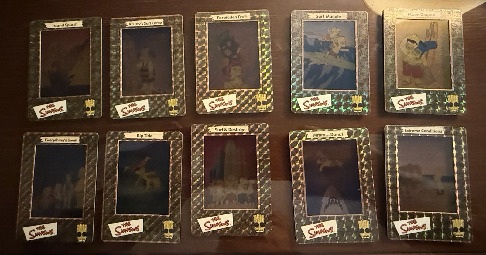 2000 ARTBOX THE SIMPSONS FILM CARDZ COMPLETE 10 CARD GOLD FOIL CHASE SET